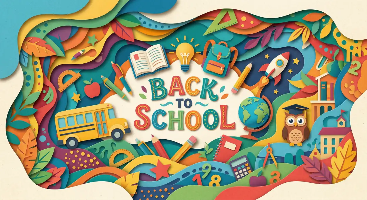 Free Download Back To School Background Colorful Vector - High Quality Back To School Background Image