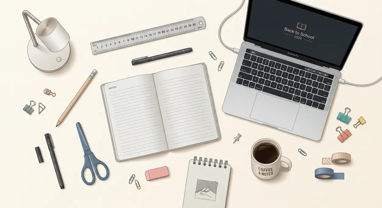 Free Download Back To School Background Flat Lay Design - High Quality Back To School Background Image