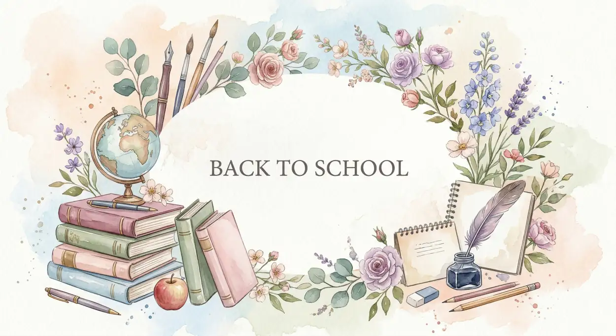 Free Download Back To School Background Watercolor Style - High Quality Back To School Background Image
