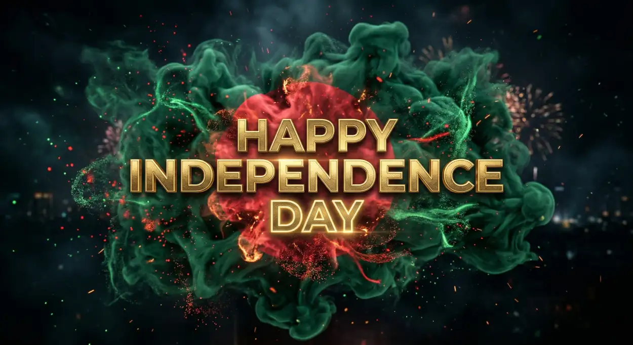 Free Download Bangladesh Independence Day 2026 Stylish Text Png - High Quality Happy Independence Day Of Bangladesh 2026 Transparent PNG
