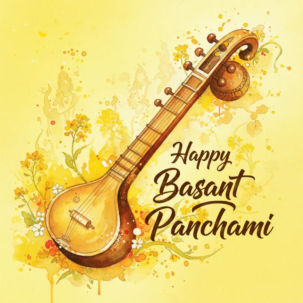 basant panchami banner yellow theme