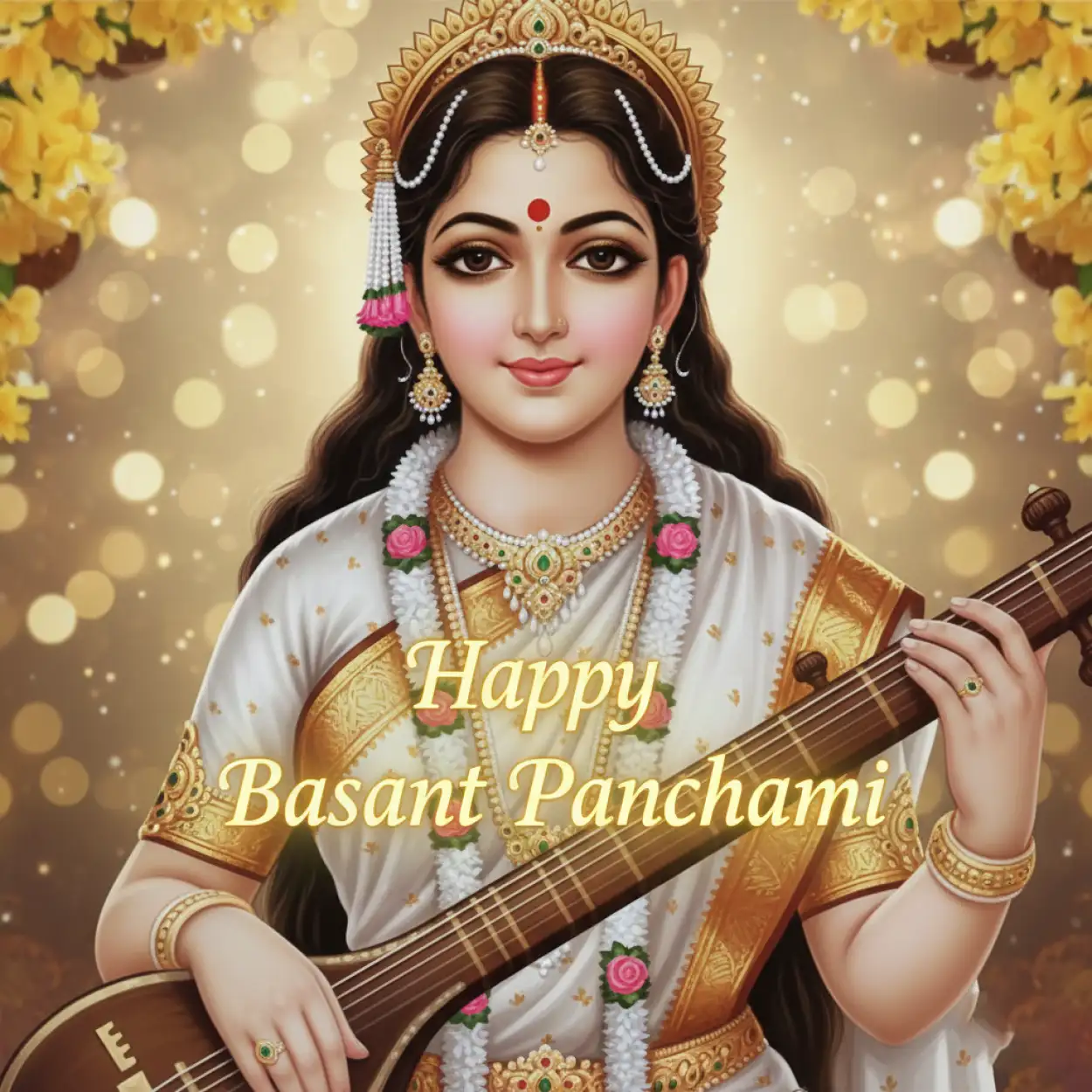 basant panchami social media post editable image with bold center text