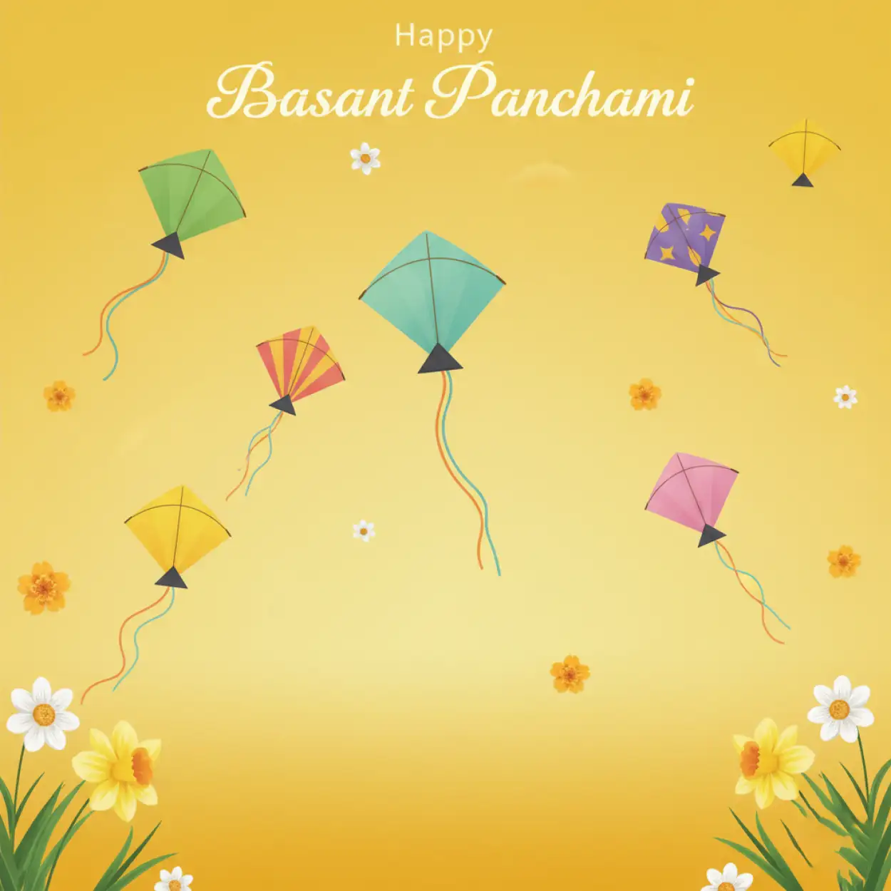 basant panchami social media post floral background