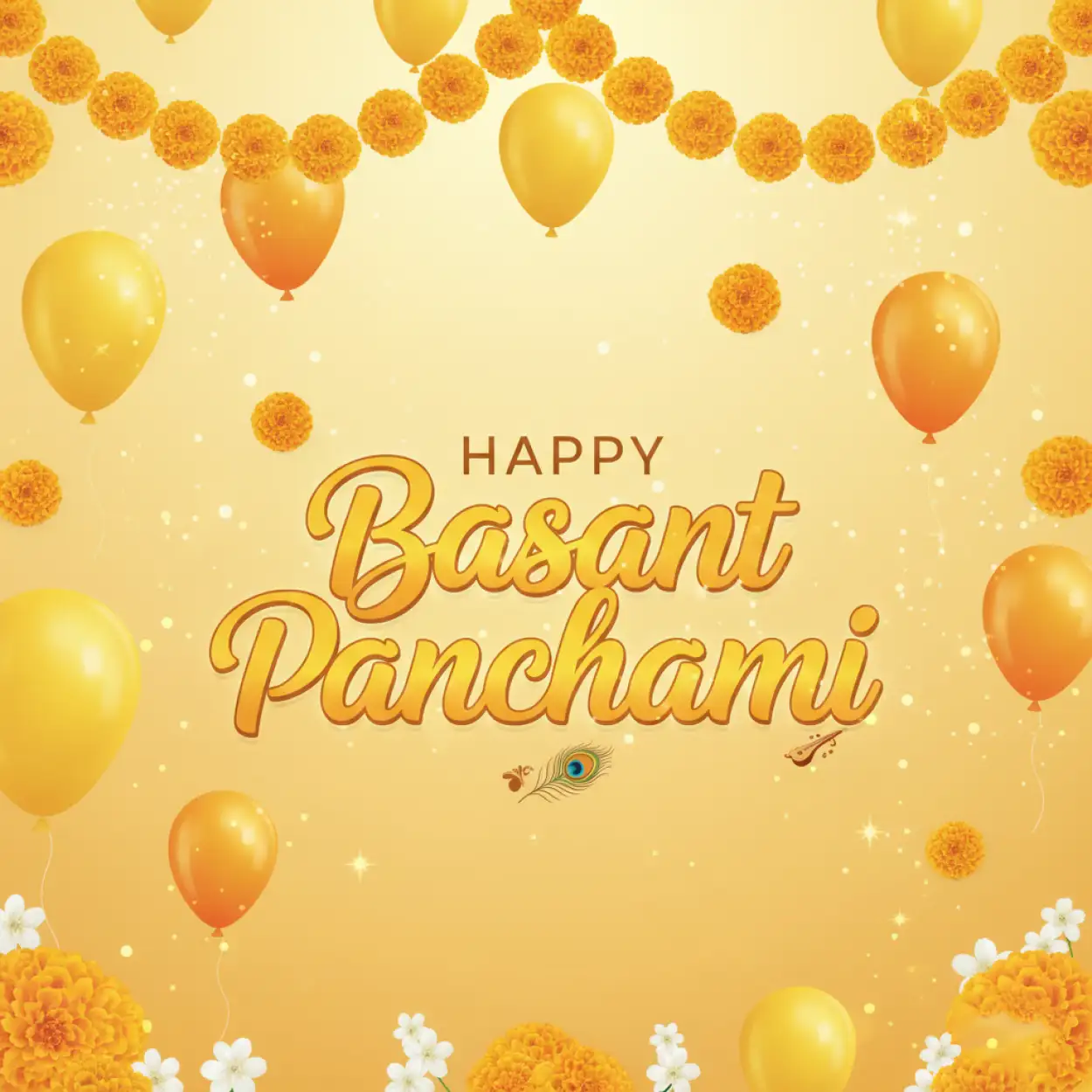 basant panchami social media post golden yellow
