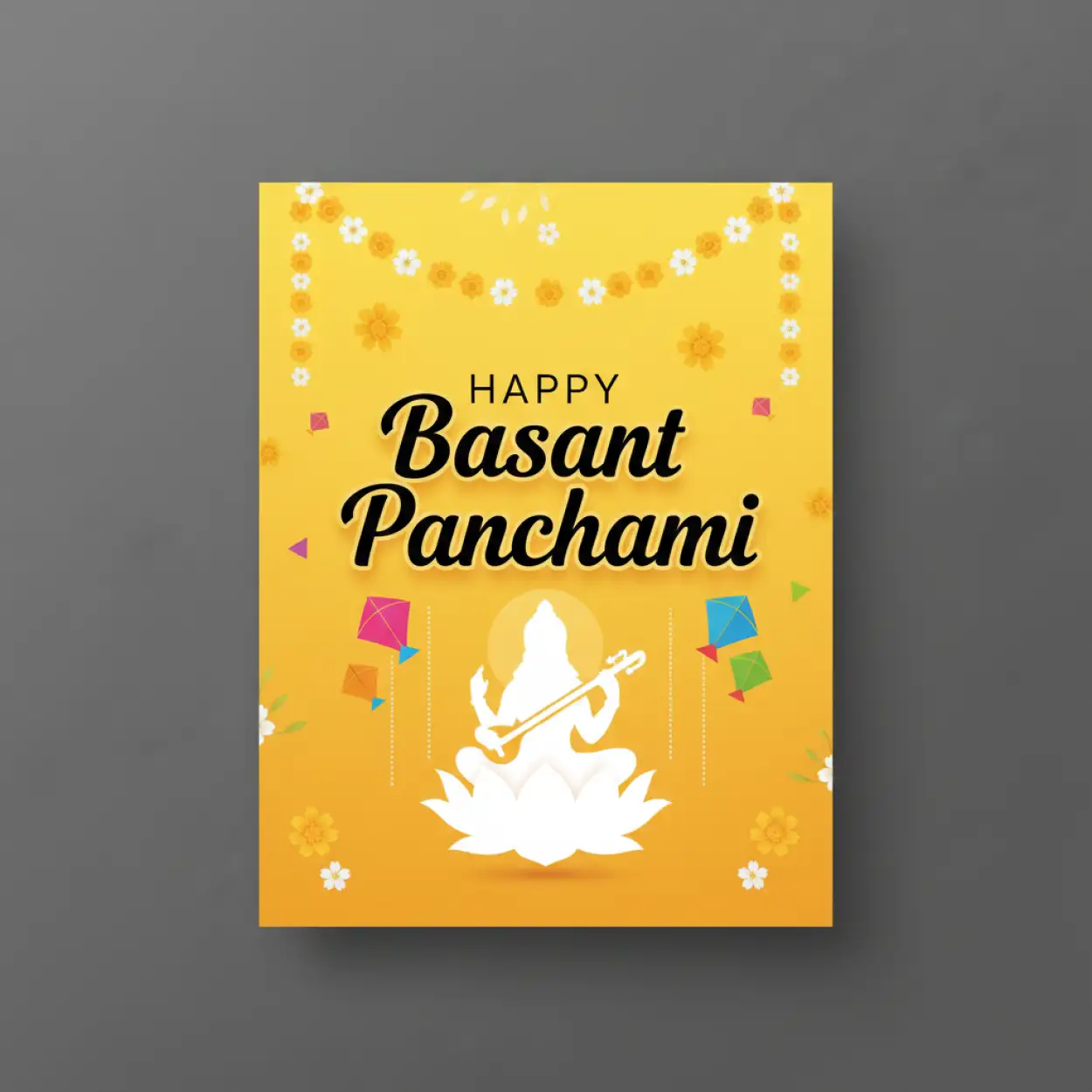 basant panchami social media post minimal design
