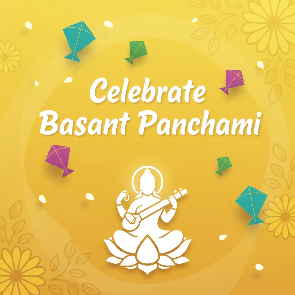 basant panchami social media post modern style