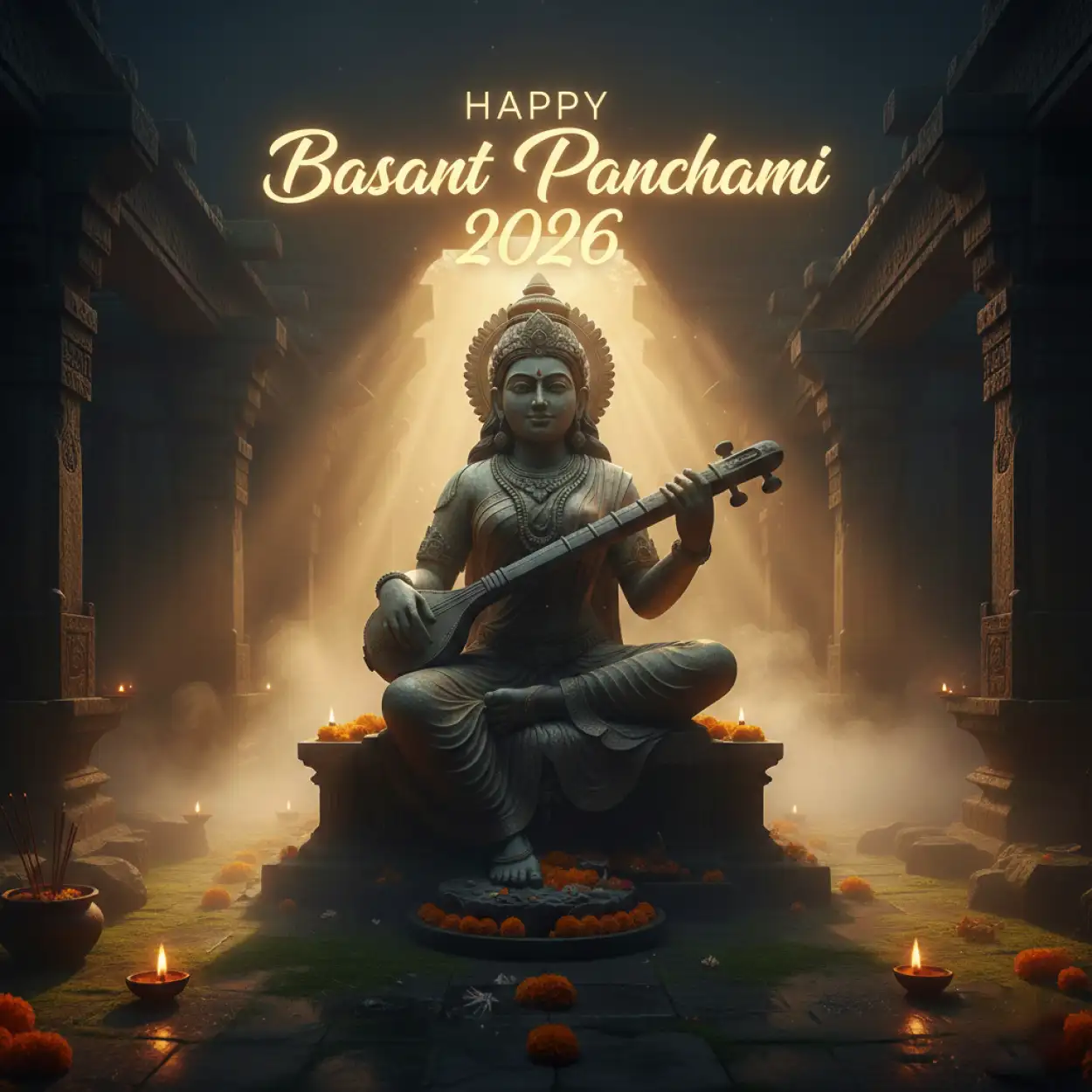 basant panchami social media post with veena