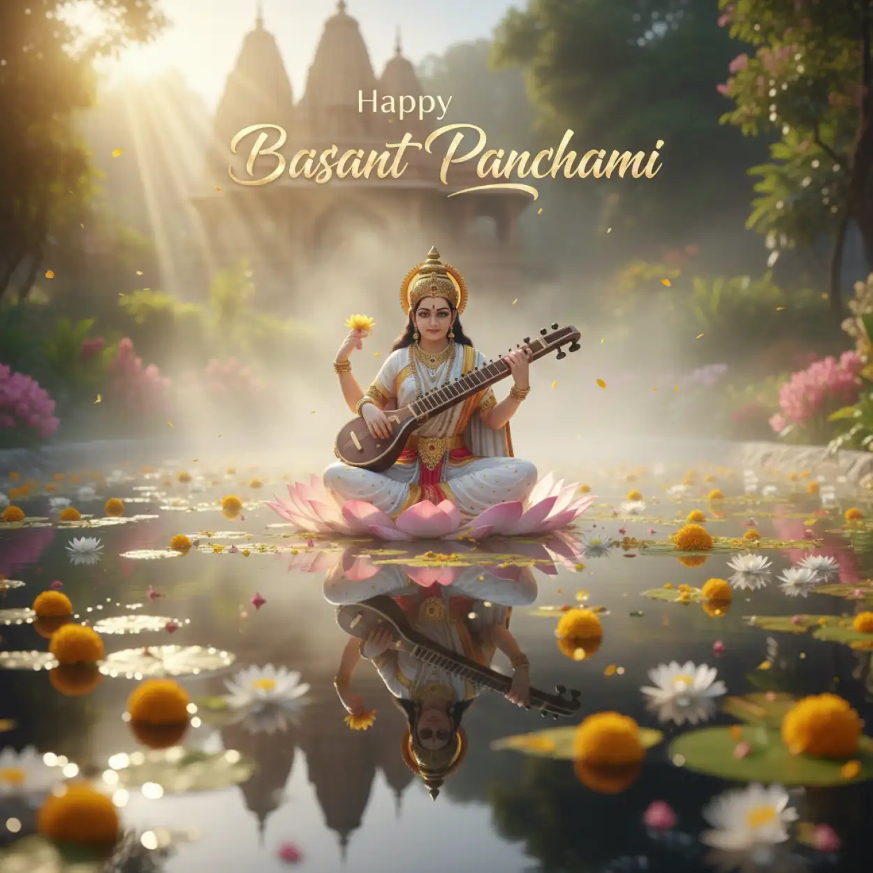 basant panchami wishes with saraswati vandana