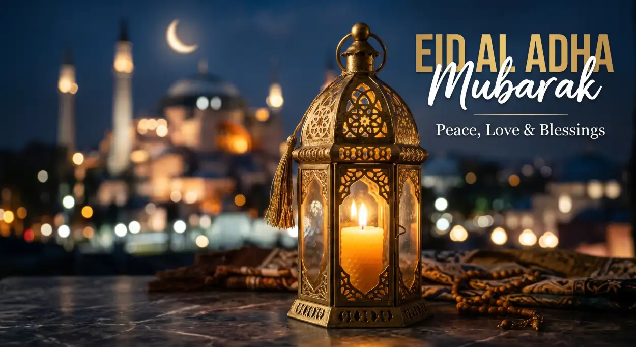 Free Download Beautiful Eid Al Adha Greeting Card 2026 - High Quality Eid Al Adha Greeting Card 2026 Image