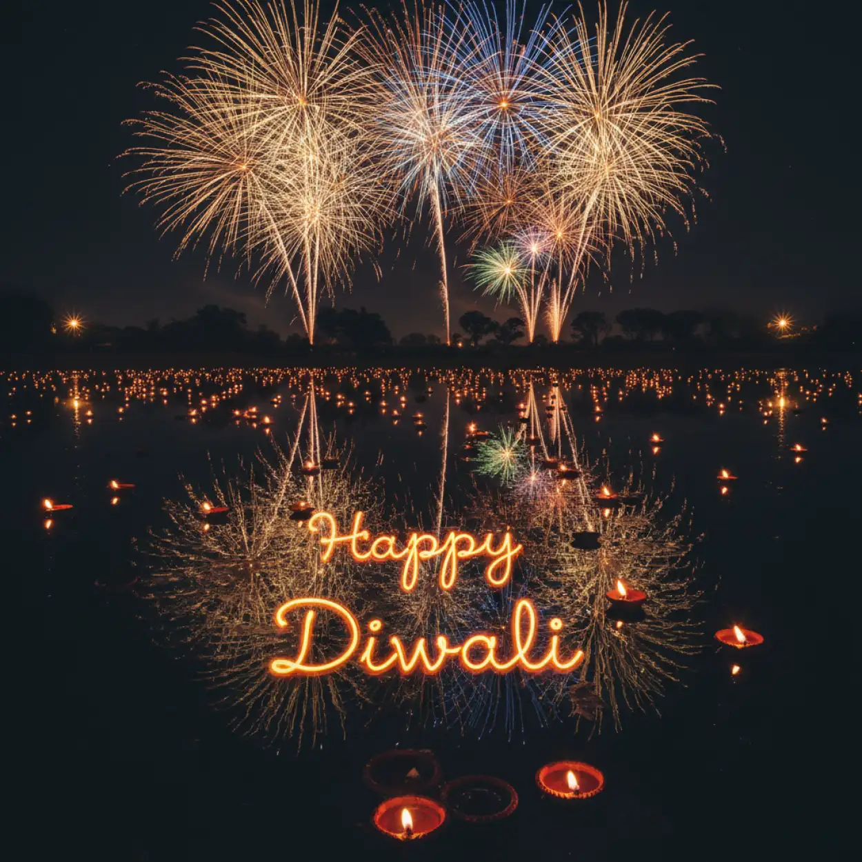 Beautiful Happy Diwali Celebration Photo With Glowing Diyas In Night - Royalty Free Happy Diwali Image | Pngmagic Free Download Beautiful Happy Diwali Celebration Photo With Glowing Diyas In Night - High Quality Happy Diwali Background