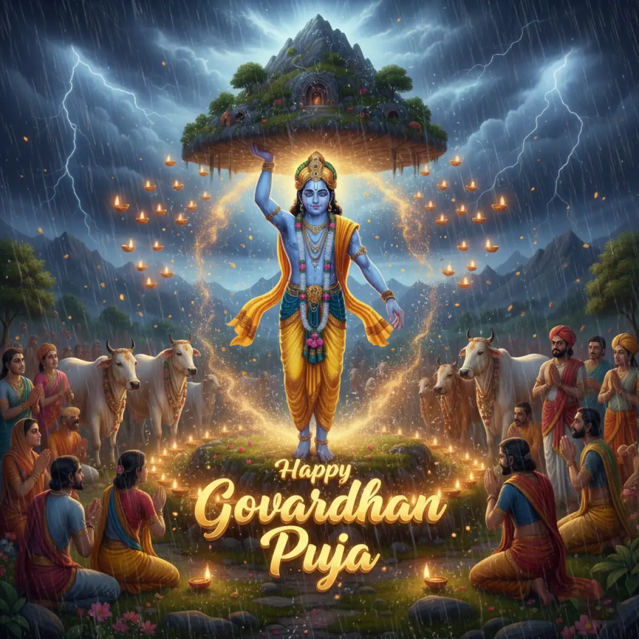 Beautiful Happy Govardhan Puja Images With Lord Krishna - Royalty Free Happy Govardhan Puja Image | Pngmagic Free Download Beautiful Happy Govardhan Puja Images With Lord Krishna - High Quality Happy Govardhan Puja Background