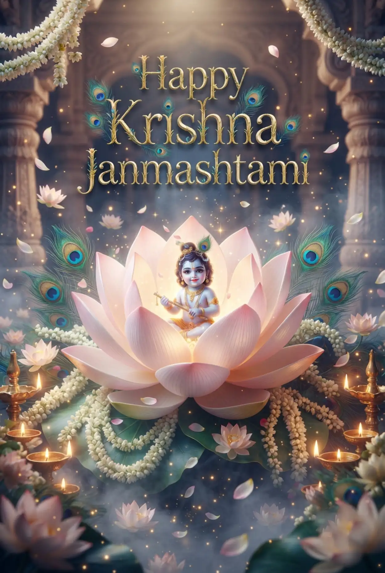 Free Download Beautiful Happy Krishna Janmashtami Greetings - High Quality Happy Krishna Janmashtami Greetings Image