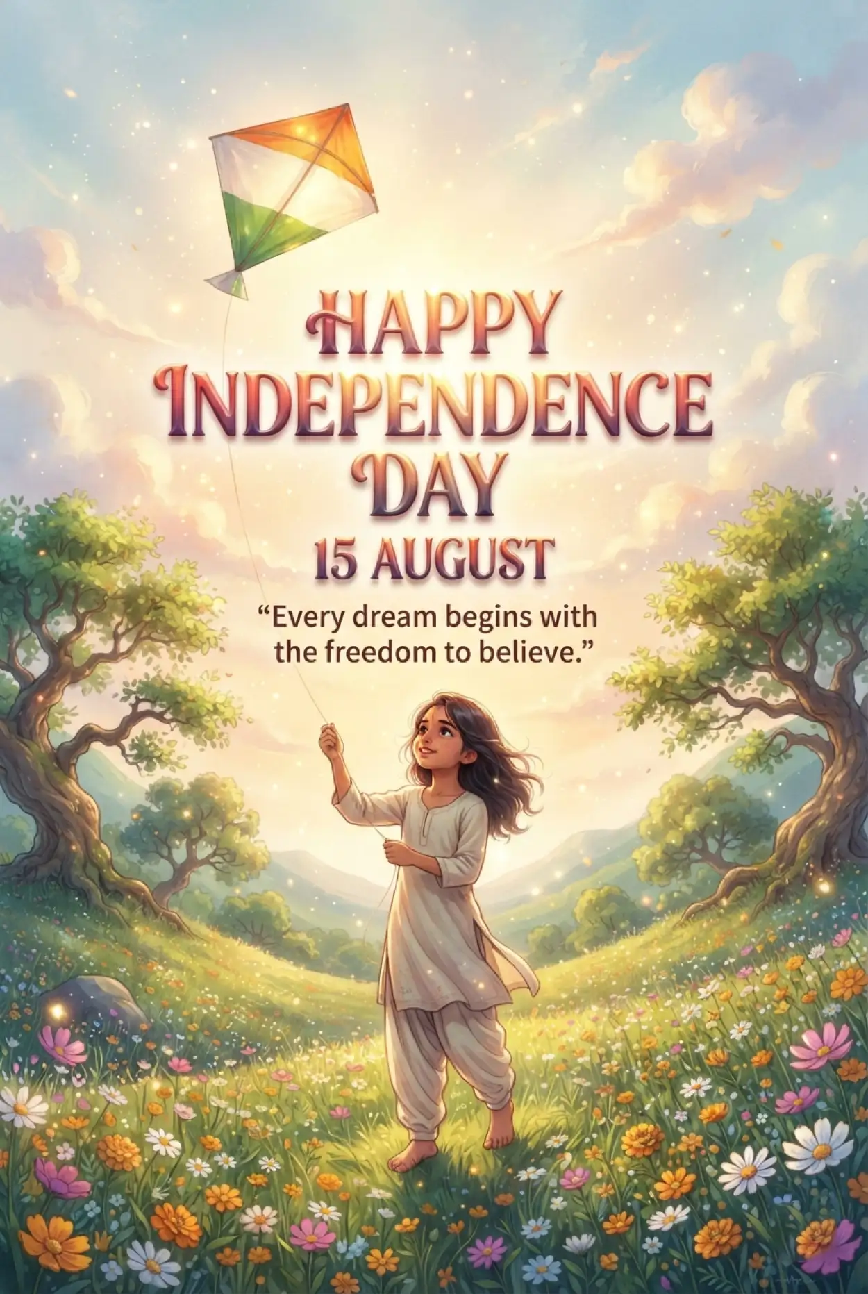 Free Download Beautiful Independence Day Wishes 2026 - High Quality Indian Independence Day Wishes 2026 Image