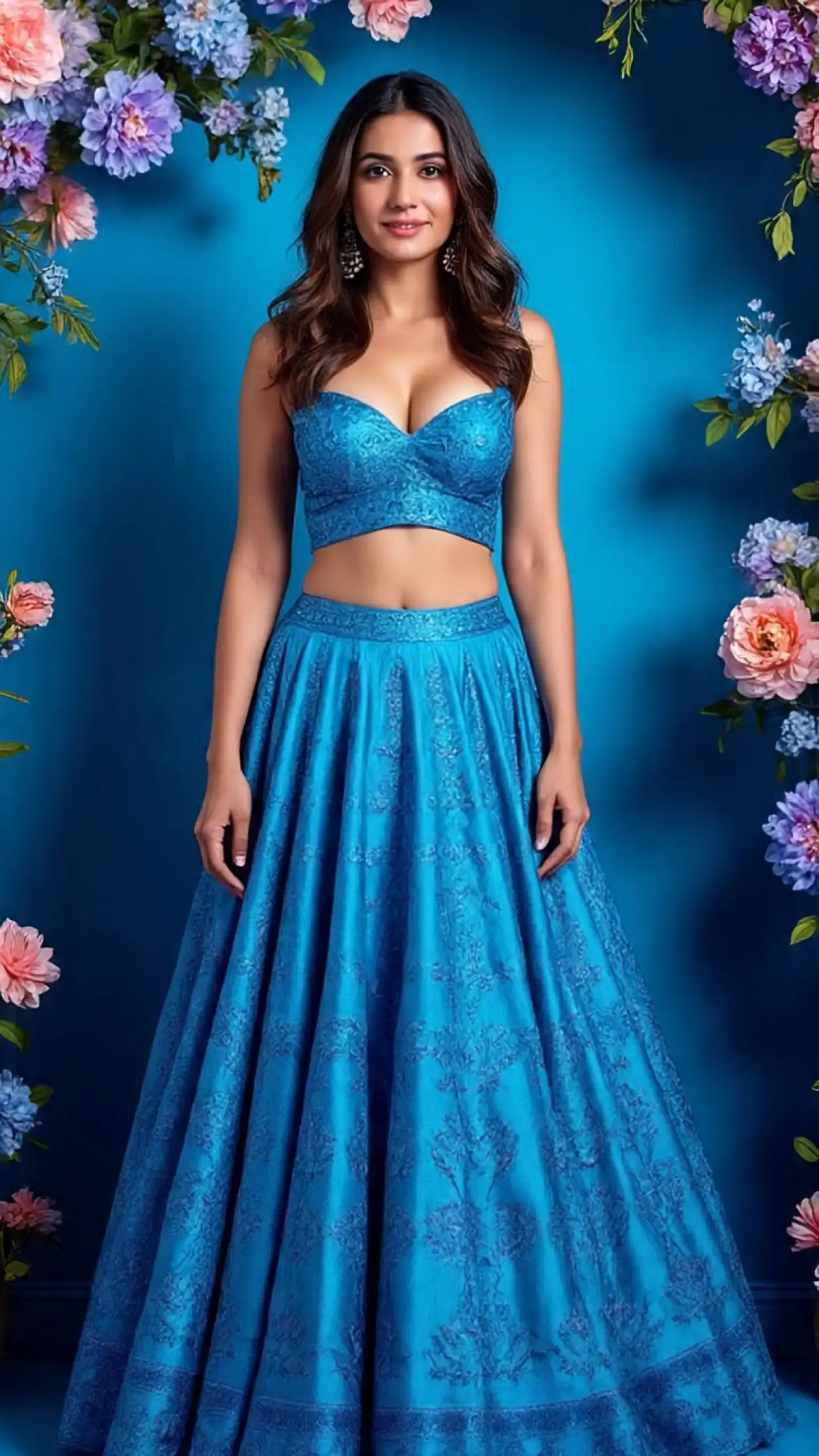 Beautiful Indian Woman In Royal Blue Lehenga Photo - Royalty Free Free Blue Picture Image | Pngmagic Free Download Beautiful Indian Woman In Royal Blue Lehenga Photo - High Quality Free Blue Picture Background