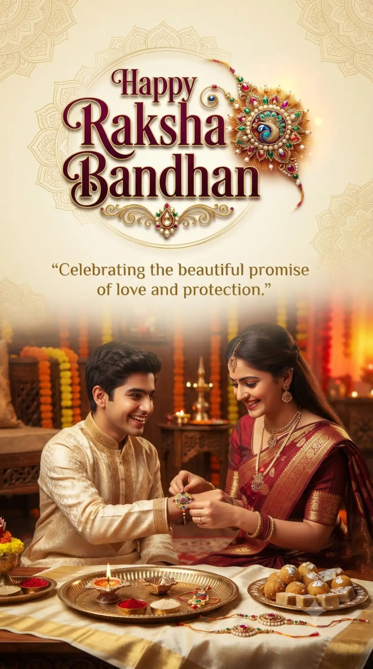 Free Download Beautiful Raksha Bandhan Greetings For Social Media - High Quality Happy Raksha Bandhan Greetings Image