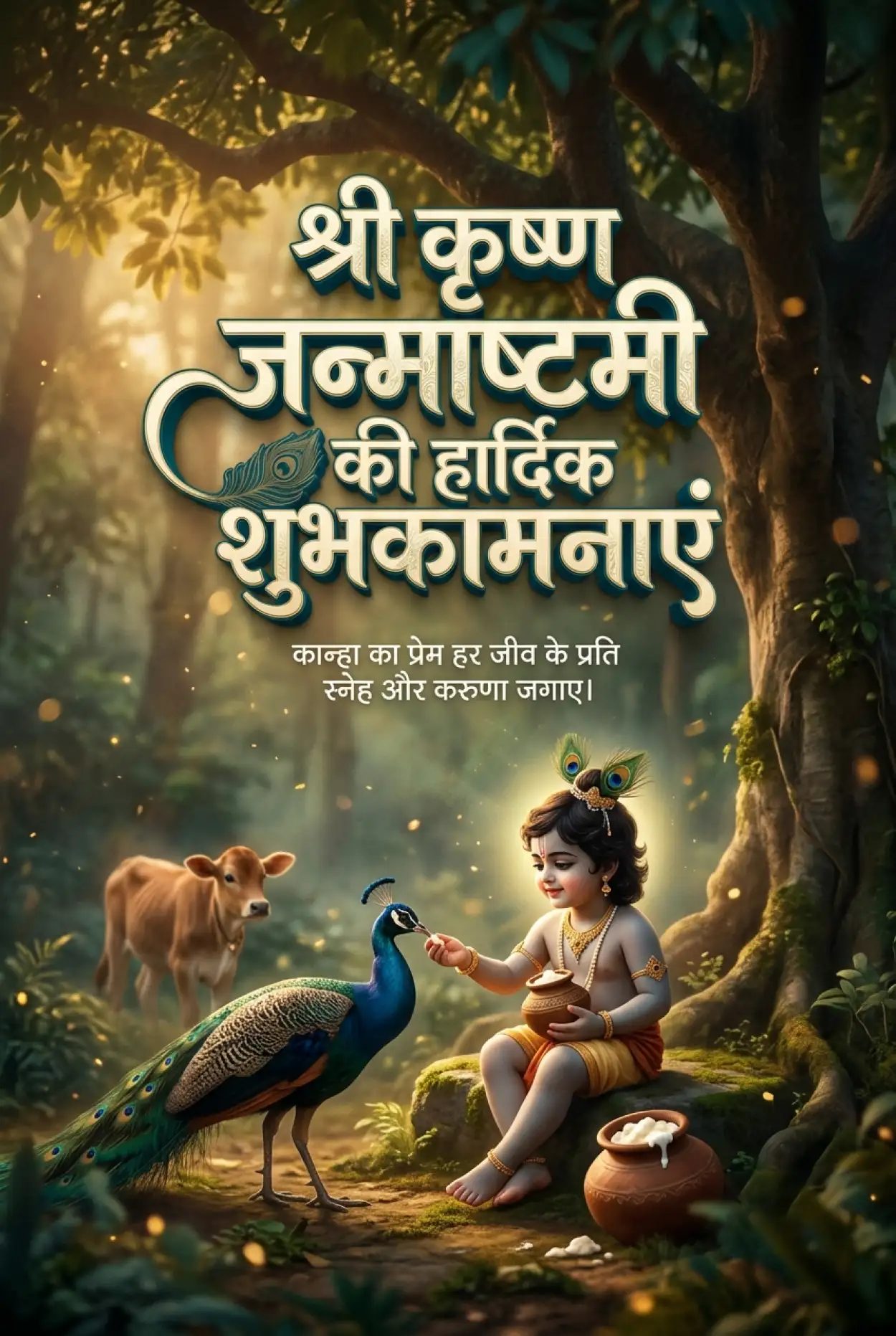 Free Download Beautiful Shri Krishna Janmashtami Wishes In Hindi Hd Images - High Quality Shri Krishna Janmashtami Ki Hardik Shubhkamnaye In Hindi Image