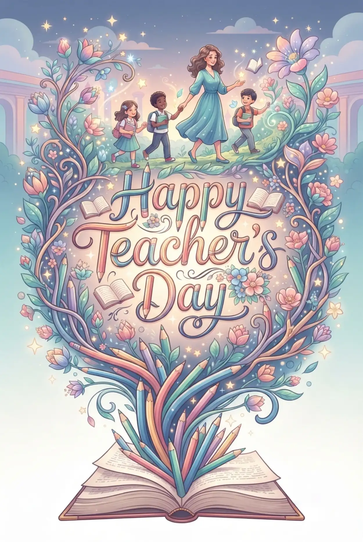 Free Download Beautiful Teachers Day Card Design - High Quality Teachers Day Cards Image
