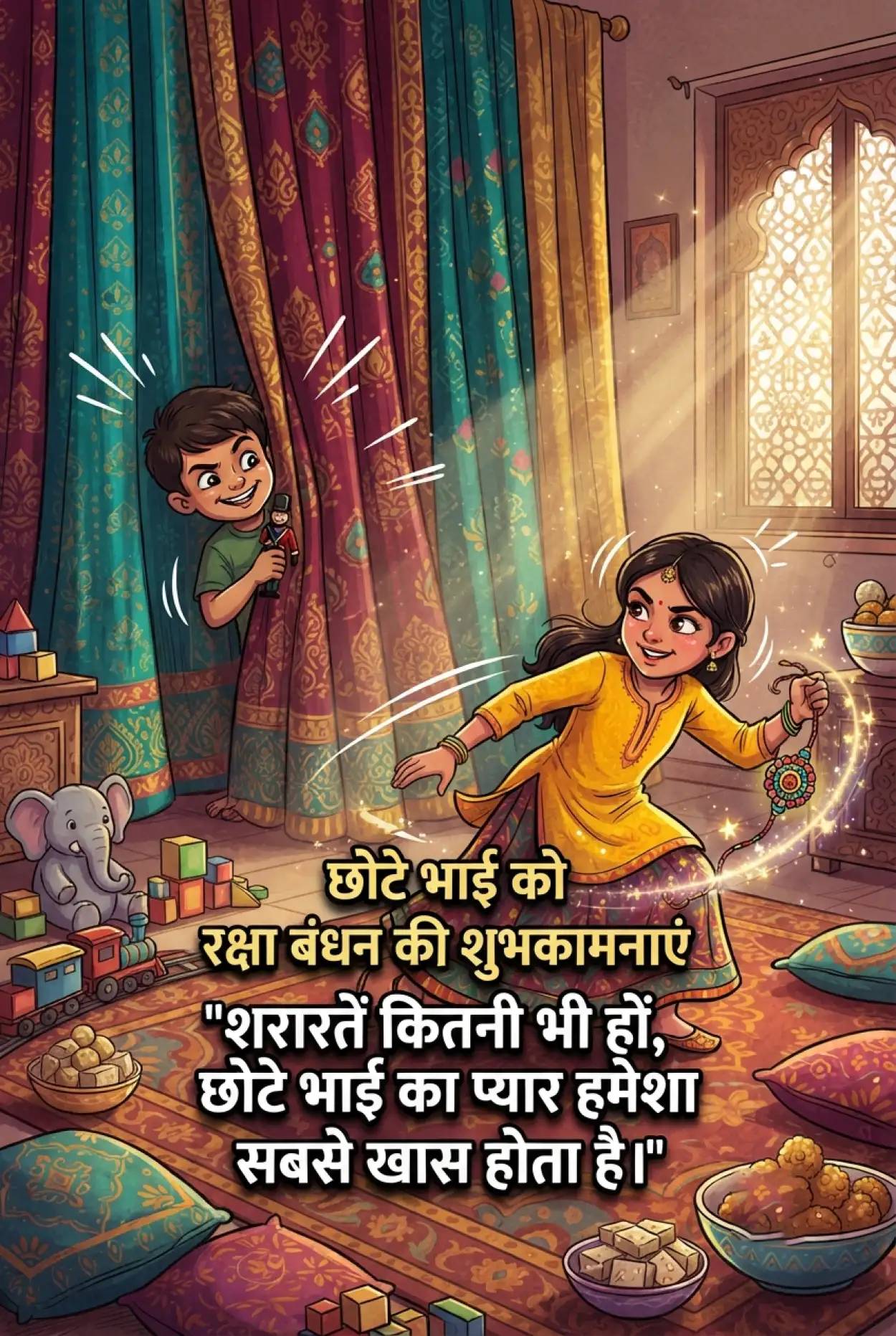 Free Download Behen Ke Liye Rakhi Wishes Hindi Mein - High Quality Raksha Bandhan Ki Shubhkamnaye In Hindi Image
