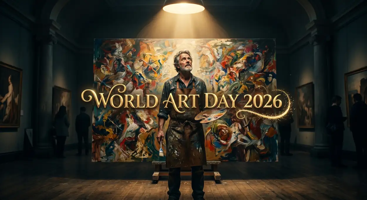 Free Download Best Lines For World Art Day 2026 2 - High Quality World Art Day 2026 Wishes Image