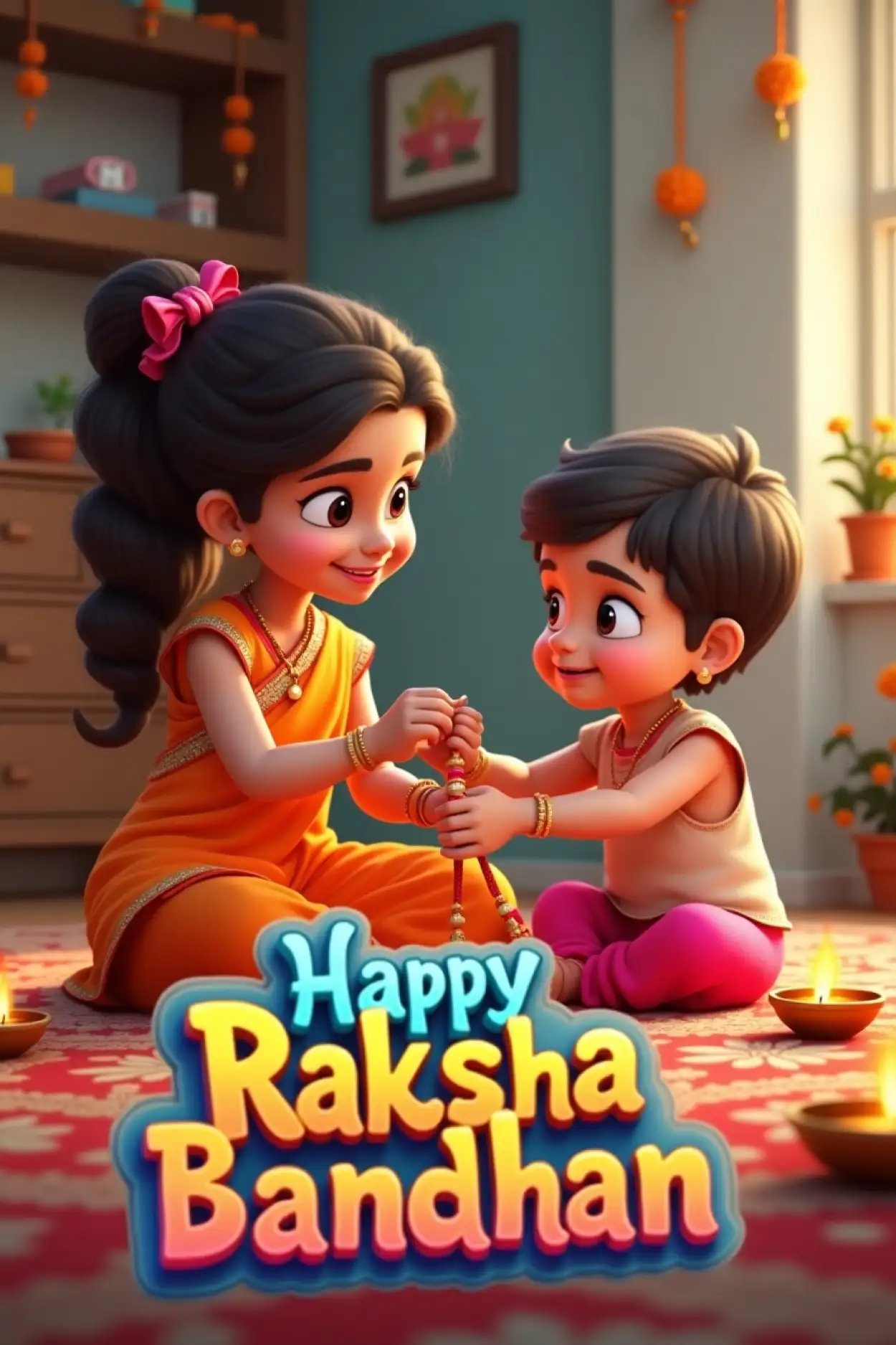 Free Download Best Rakhi Message For Little Ones - High Quality Happy Raksha Bandhan Wishes For Children Background