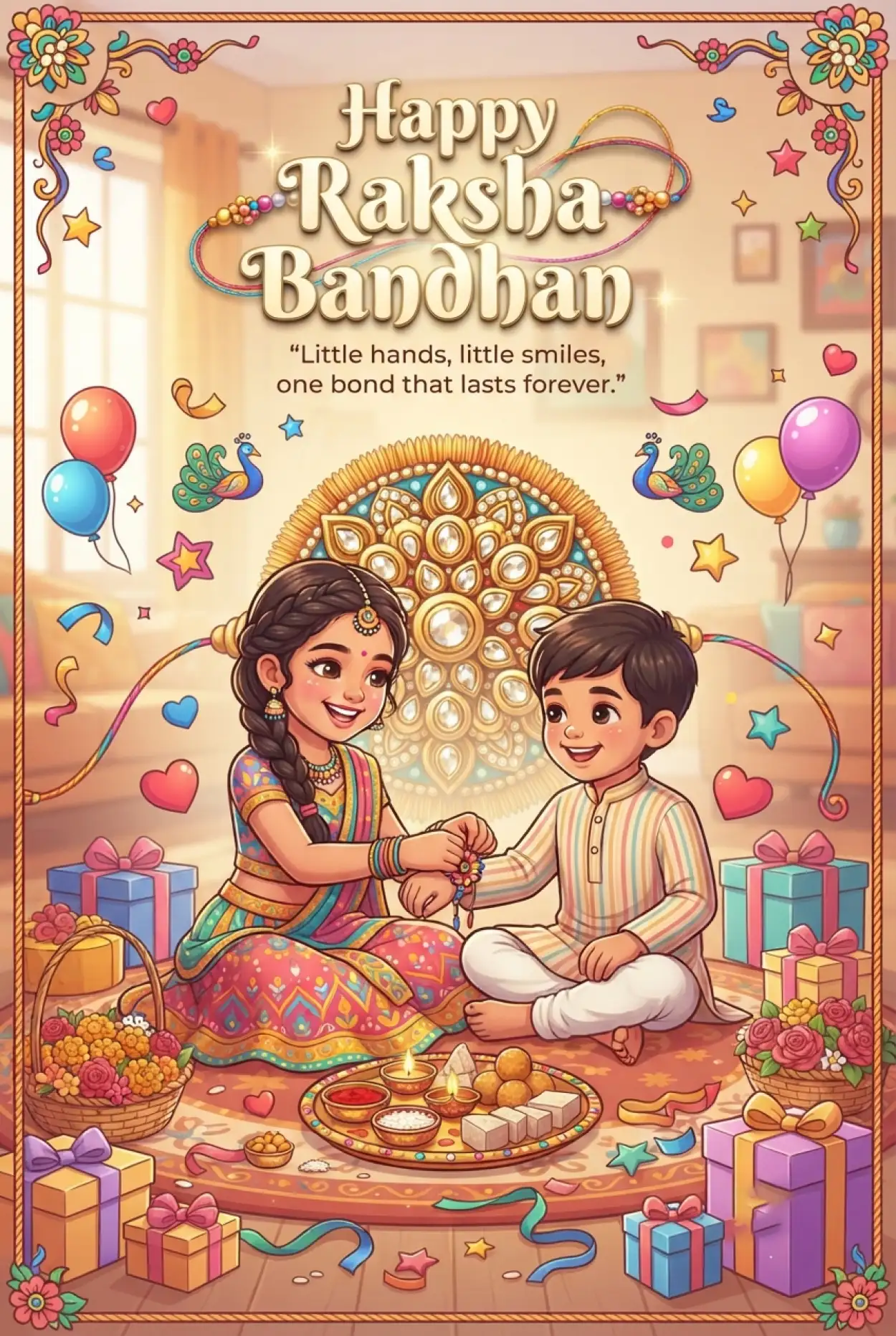 Free Download Best Rakhi Messages For Brother 2026 - High Quality Happy Raksha Bandhan Wishes 2026 Image