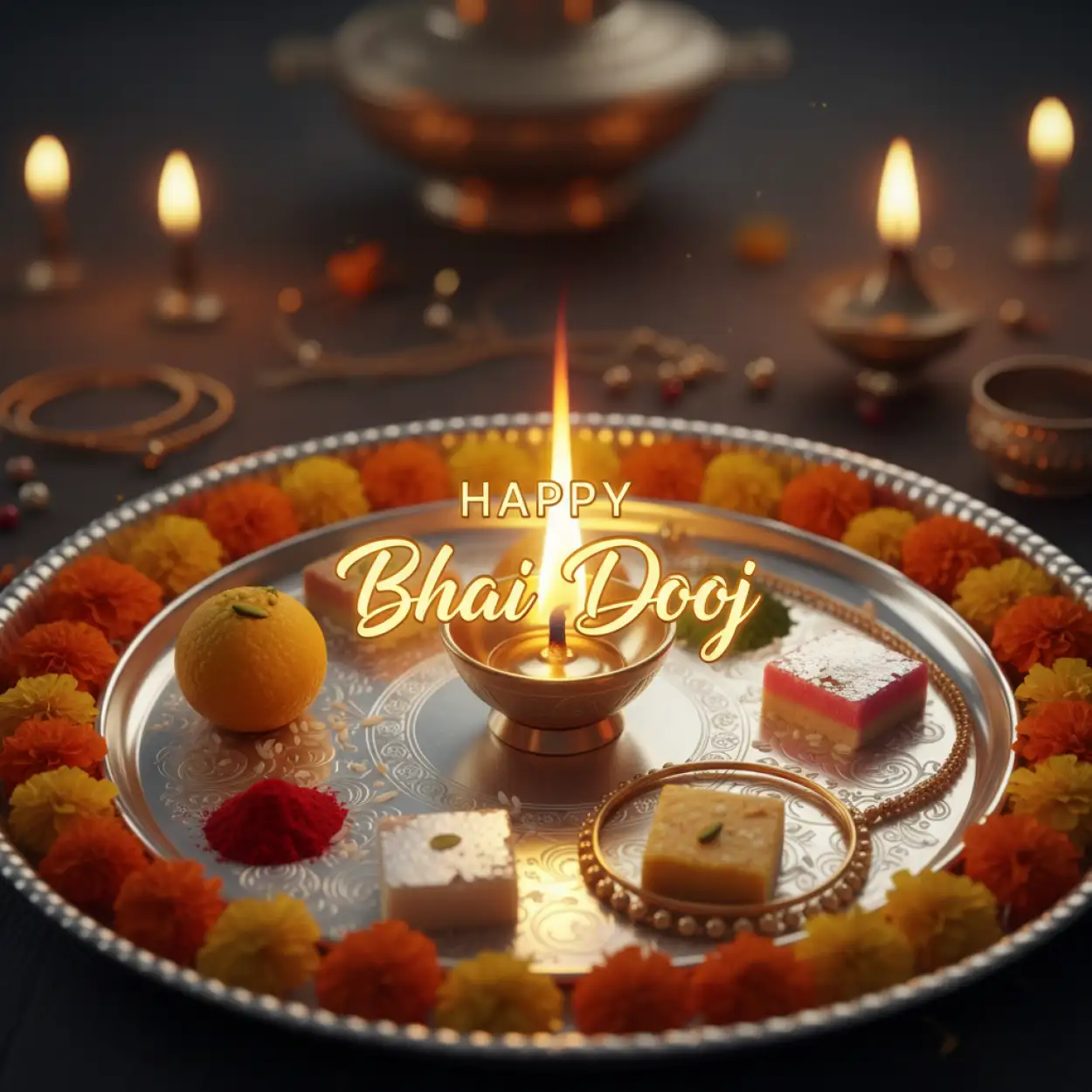 Bhai Dooj 3D text image free download