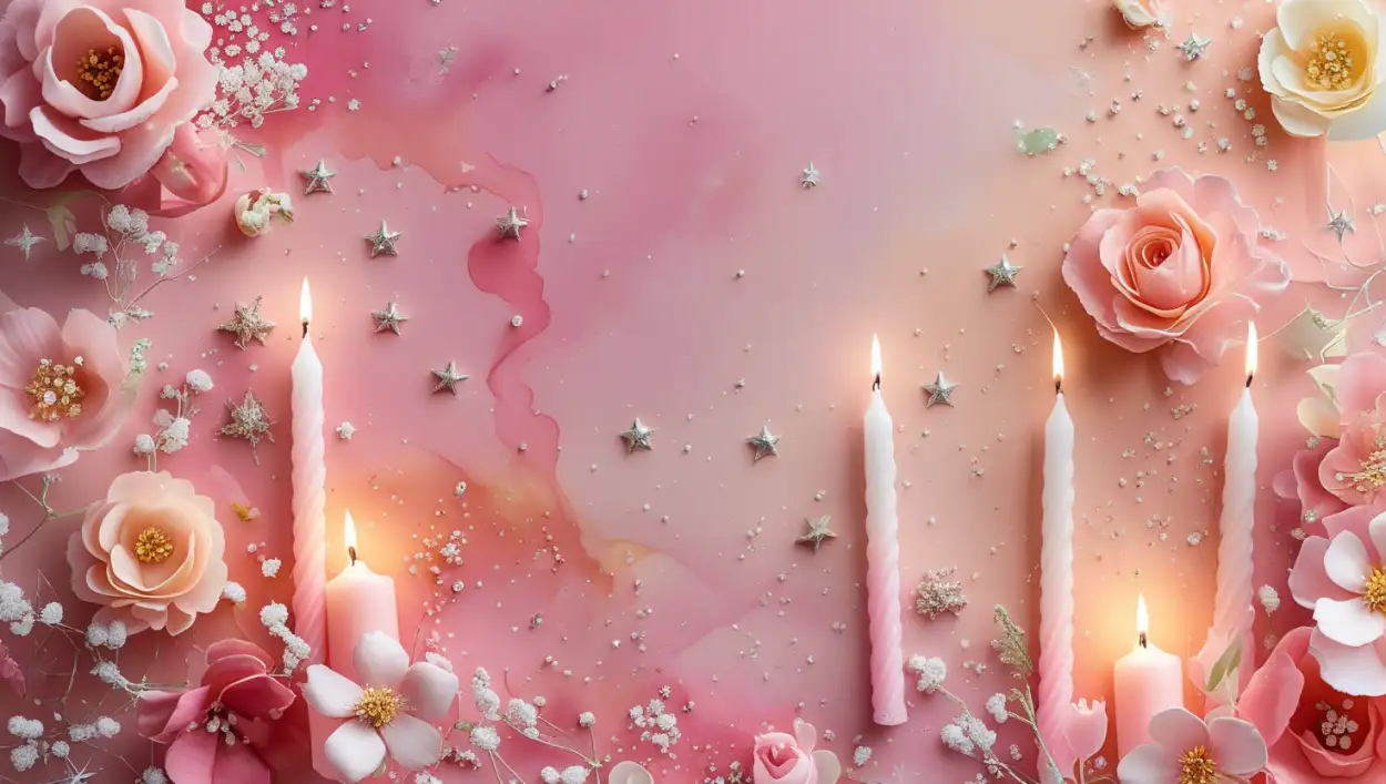 Free Download Birthday Background With Cake And Candles - High Quality Birthday Background Background