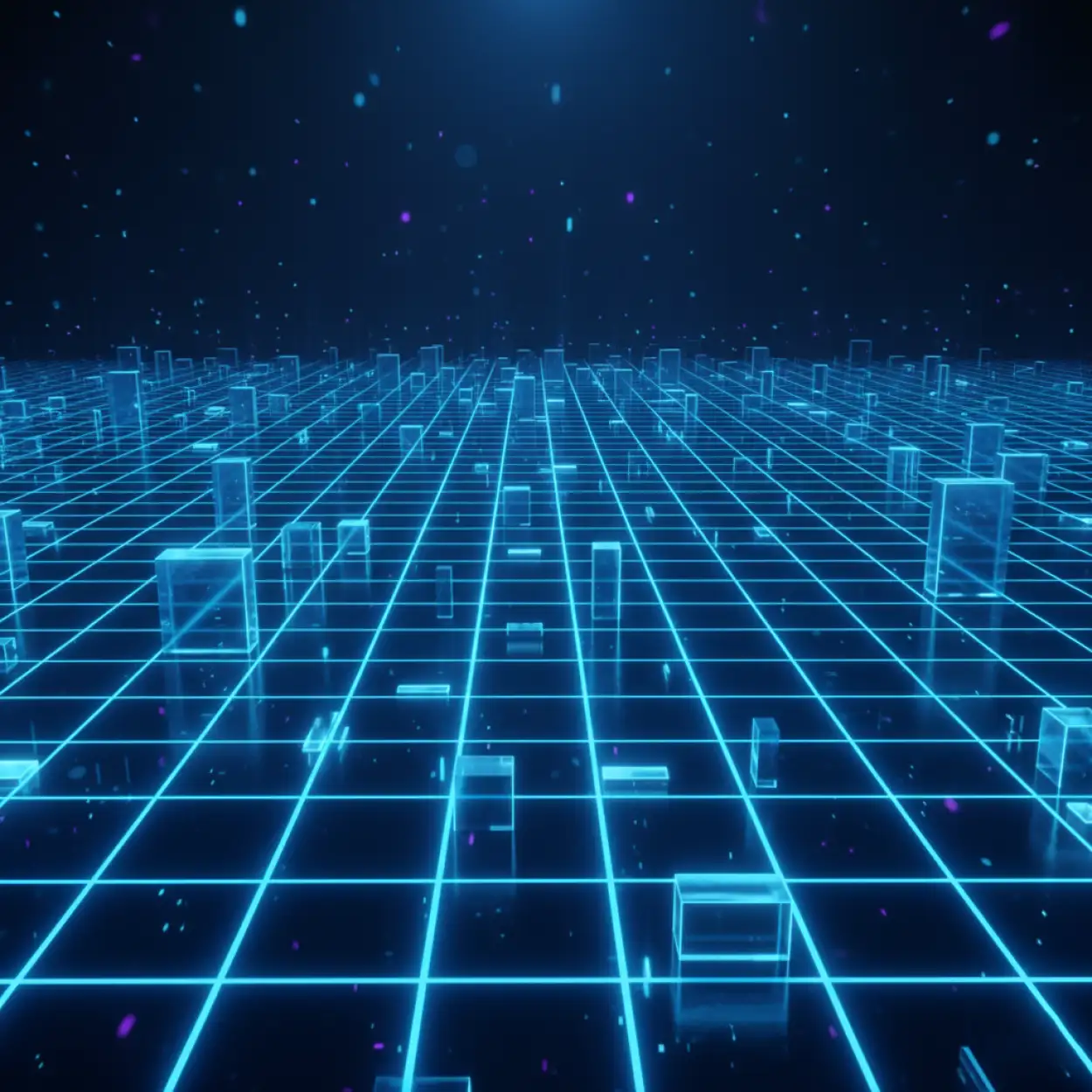 Free Download Blue Futuristic Grid Background Picture For Tech Website - High Quality Blue Picture Background