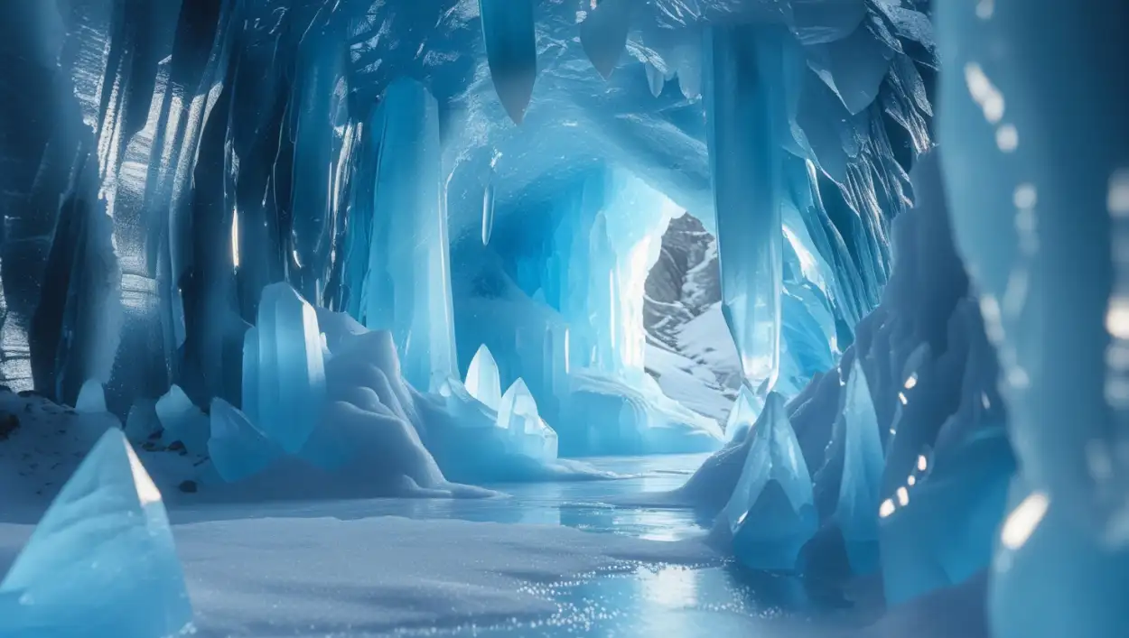 blue picture ice and snow scenery