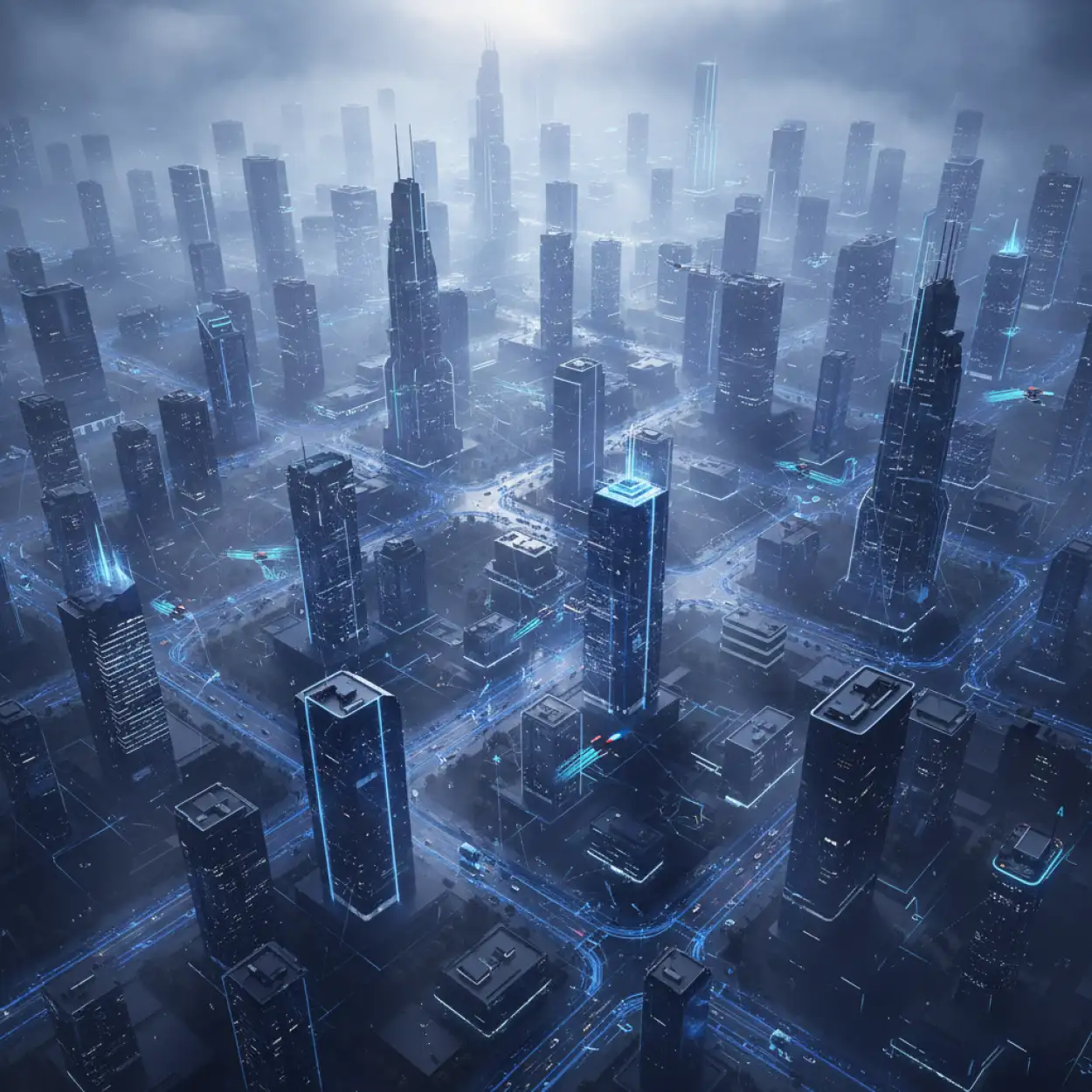 Free Download Blue Tone Ai Business Background - High Quality Ai Business Background Background