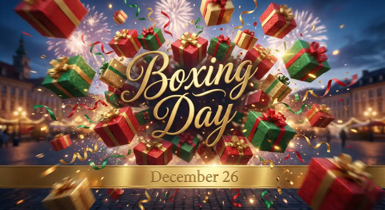 boxing day cartoon style background