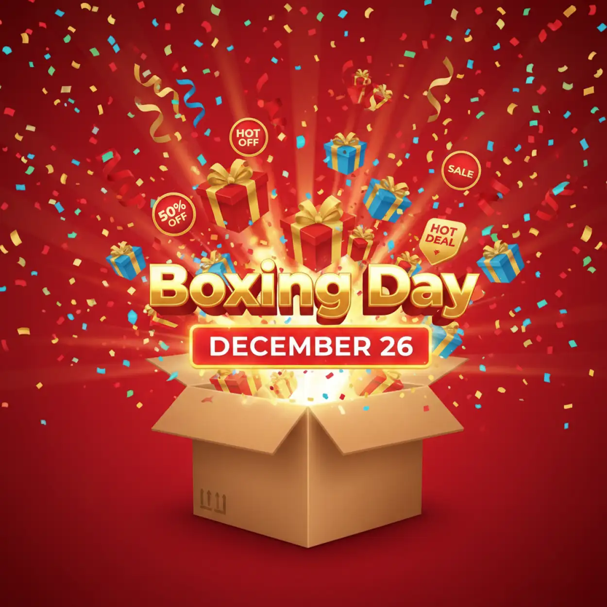 Boxing Day Flat Illustration Background - Royalty Free Boxing Day Image | Pngmagic Free Download Boxing Day Flat Illustration Background - High Quality Boxing Day Background
