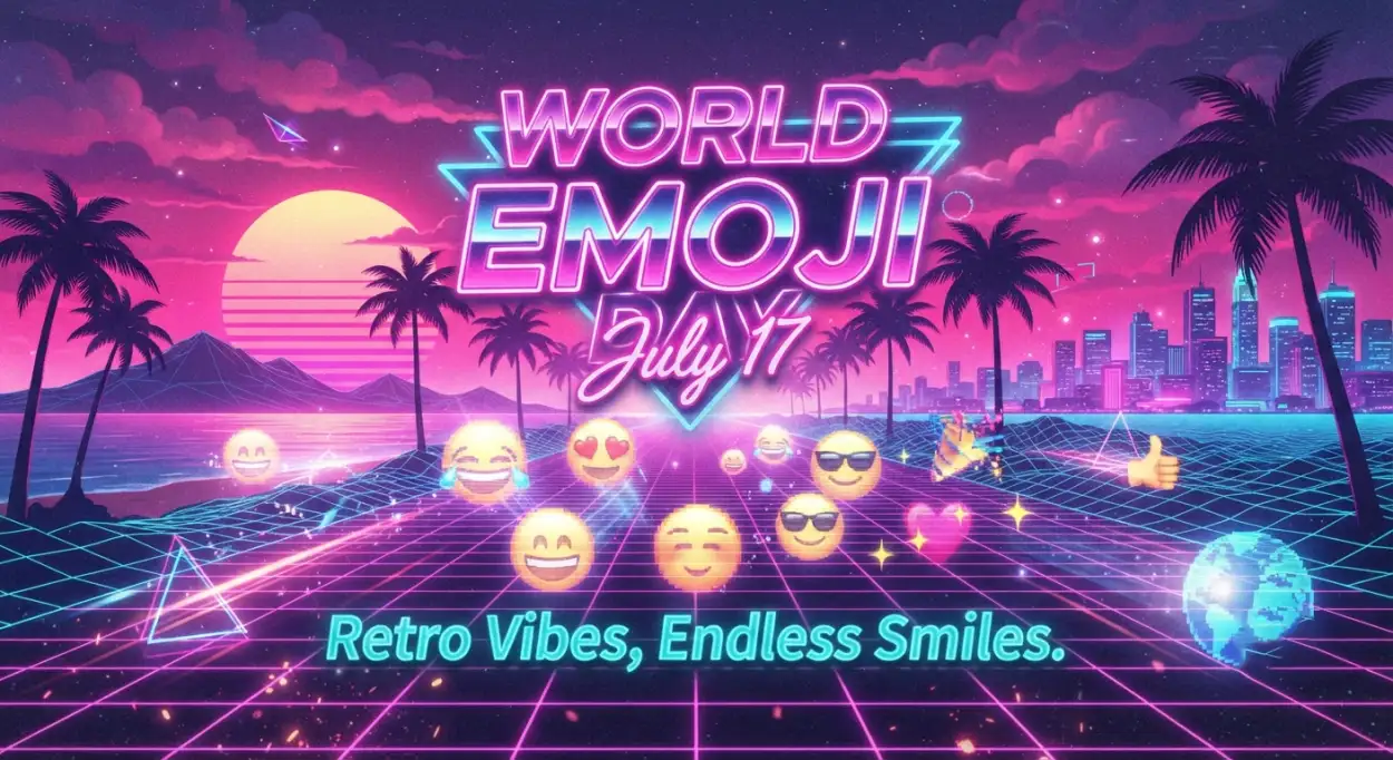 Free Download Bright Emoji Theme Poster - High Quality World Emoji Day Poster 2026 Image
