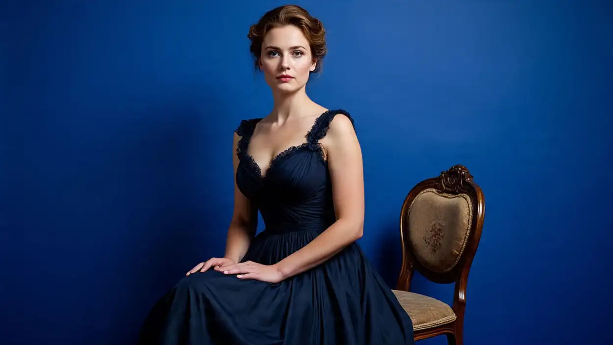 British Celebrity In Blue Stylish Outfit Wallpaper - Royalty Free Free Blue Picture Image | Pngmagic Free Download British Celebrity In Blue Stylish Outfit Wallpaper - High Quality Free Blue Picture Background