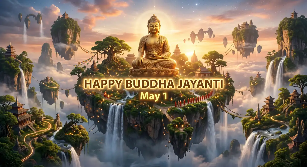 Free Download Buddha Jayanti 2026 Artistic Wallpaper - High Quality Happy Buddha Jayanti 2026 Wishes Image