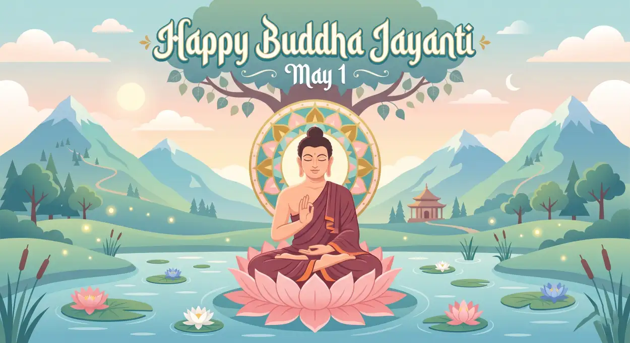 Free Download Buddha Jayanti 2026 Banner Design Png - High Quality Happy Buddha Jayanti 2026 Wishes Transparent PNG