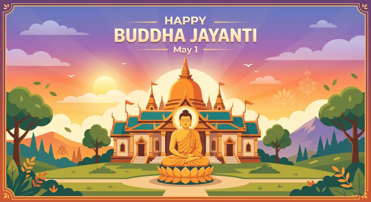 Free Download Buddha Jayanti 2026 Vector Images Free - High Quality Happy Buddha Jayanti 2026 Wishes Image