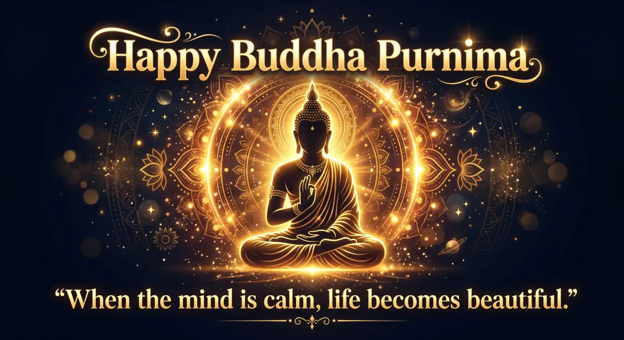 Free Download Buddha Purnima 2026 Evening Wishes Quotes Images - High Quality Happy Buddha Purnima Wishes 2026 Image