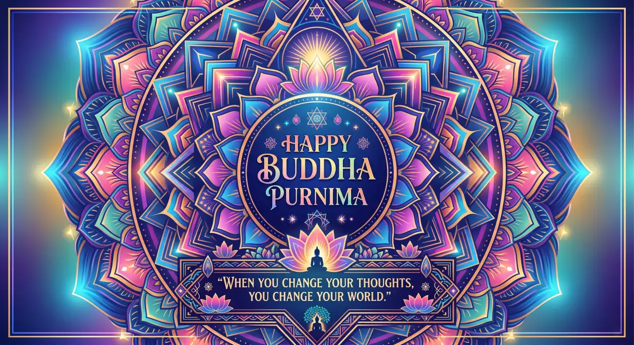 Free Download Buddha Purnima 2026 Festival Poster With Quotes - High Quality Happy Buddha Purnima Wishes 2026 Image