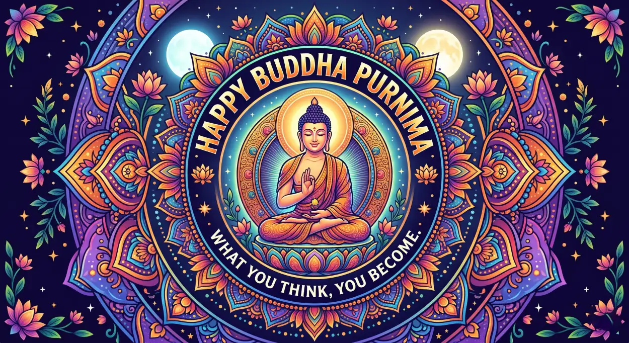 Free Download Buddha Purnima 2026 Quotes For Enlightenment - High Quality Happy Buddha Purnima Wishes 2026 Image