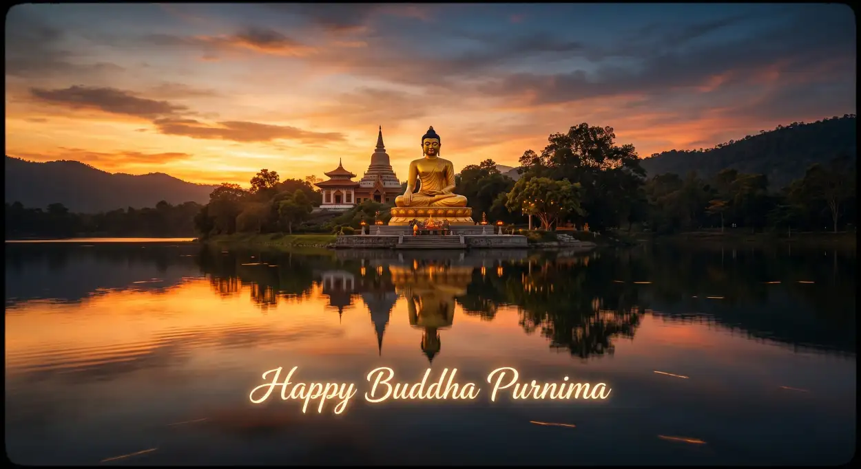 Free Download Buddha Purnima 2026 Wishes With Golden Buddha Images - High Quality Happy Buddha Purnima Wishes 2026 Image