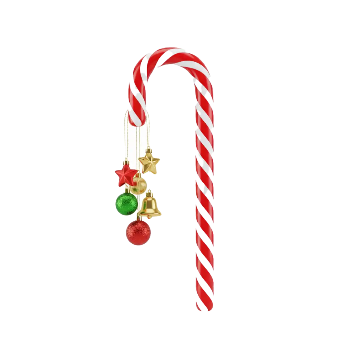 Free Download Candy Cane Png With Glitter Stripes - High Quality Candy Cane Png PNG Image