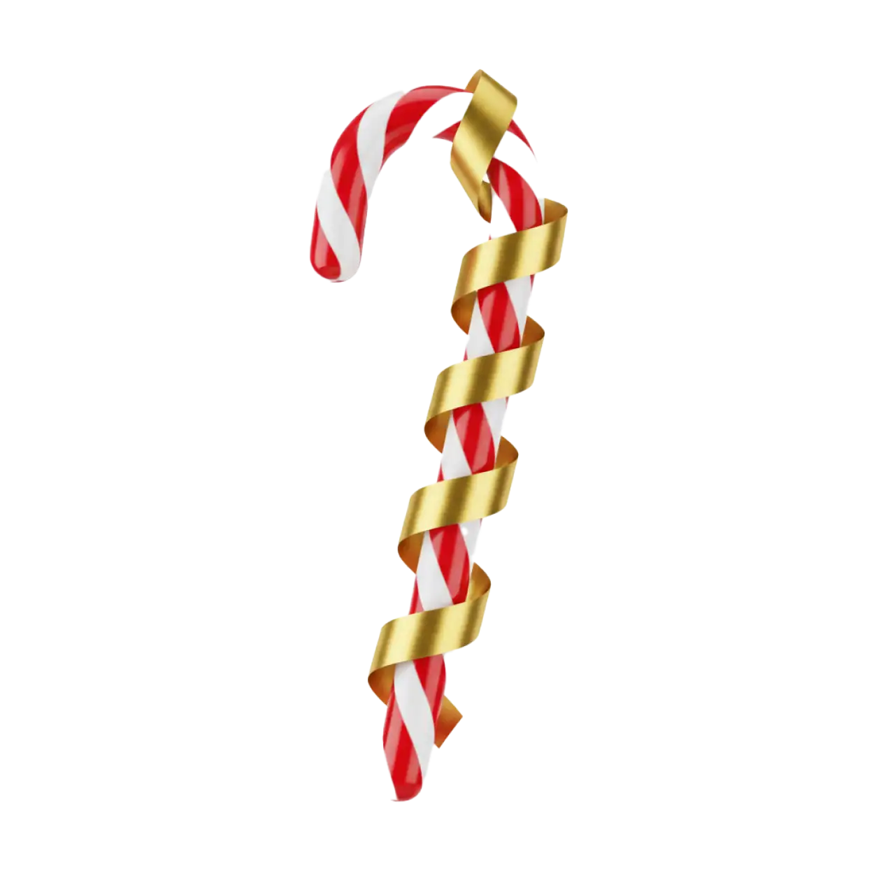 candy cane png with golden bow tie