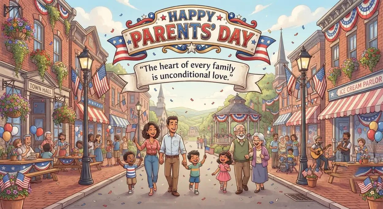 Free Download Cartoon Parents Day Artwork - High Quality American Parents Day 2026 Image
