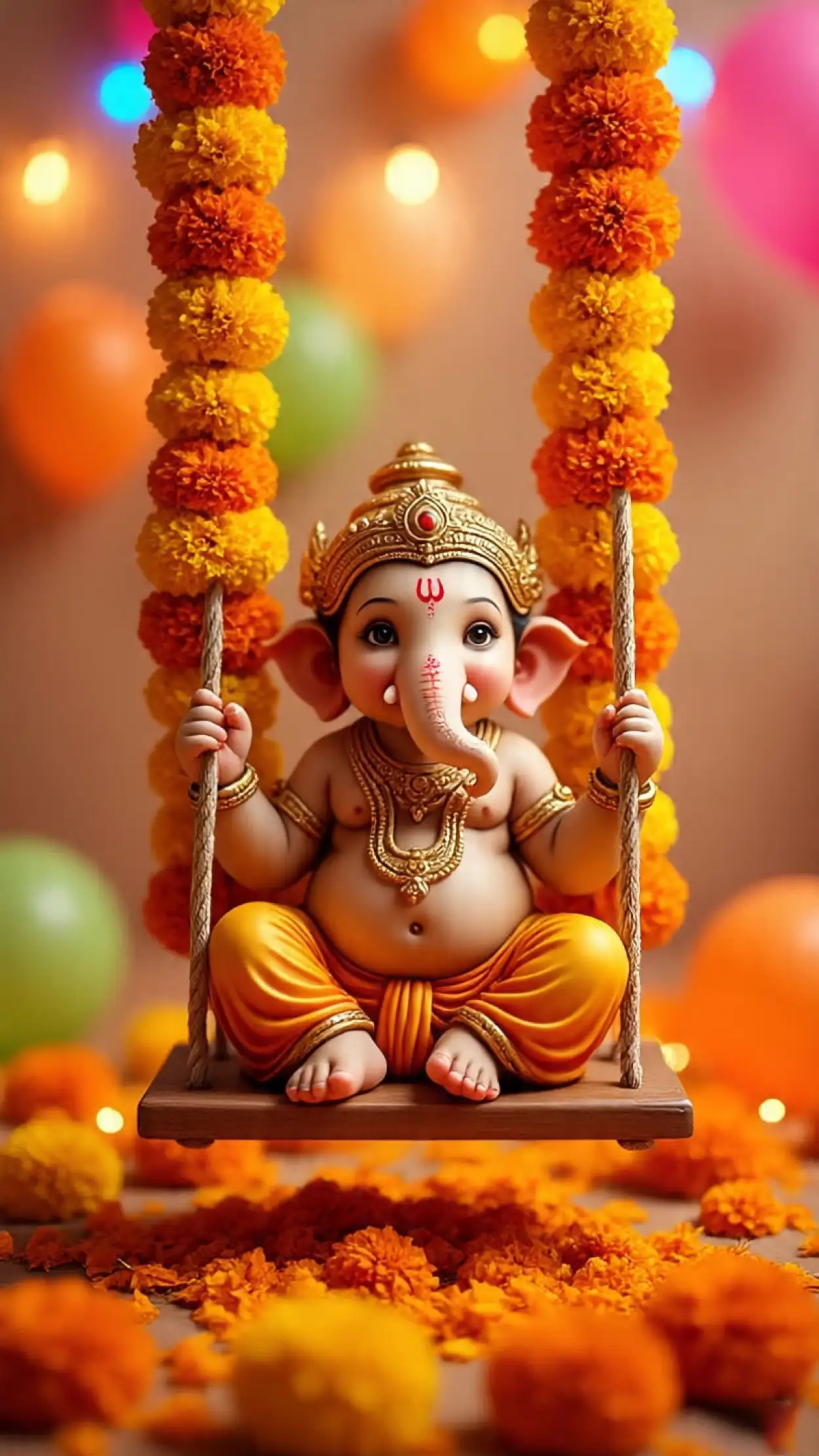 cartoon style baby Ganesha vector