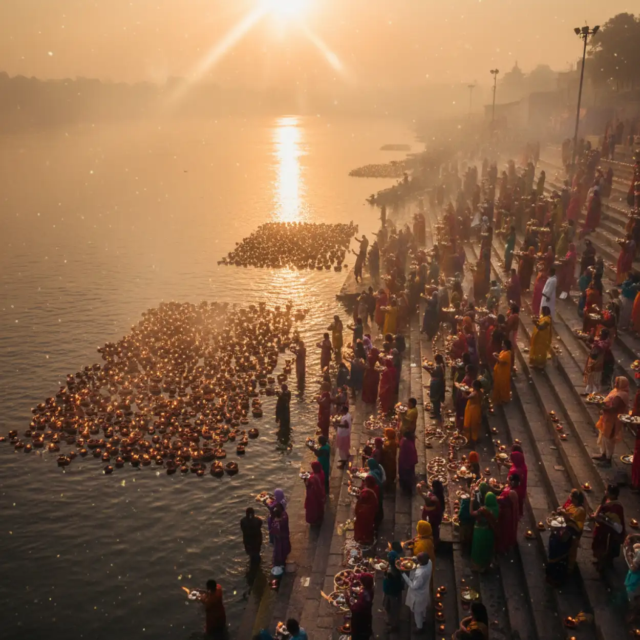 Chhath Puja Ghat Scenery Background 3d Realistic - Royalty Free Chhath Puja Background Image | Pngmagic Free Download Chhath Puja Ghat Scenery Background 3d Realistic - High Quality Chhath Puja Background Background