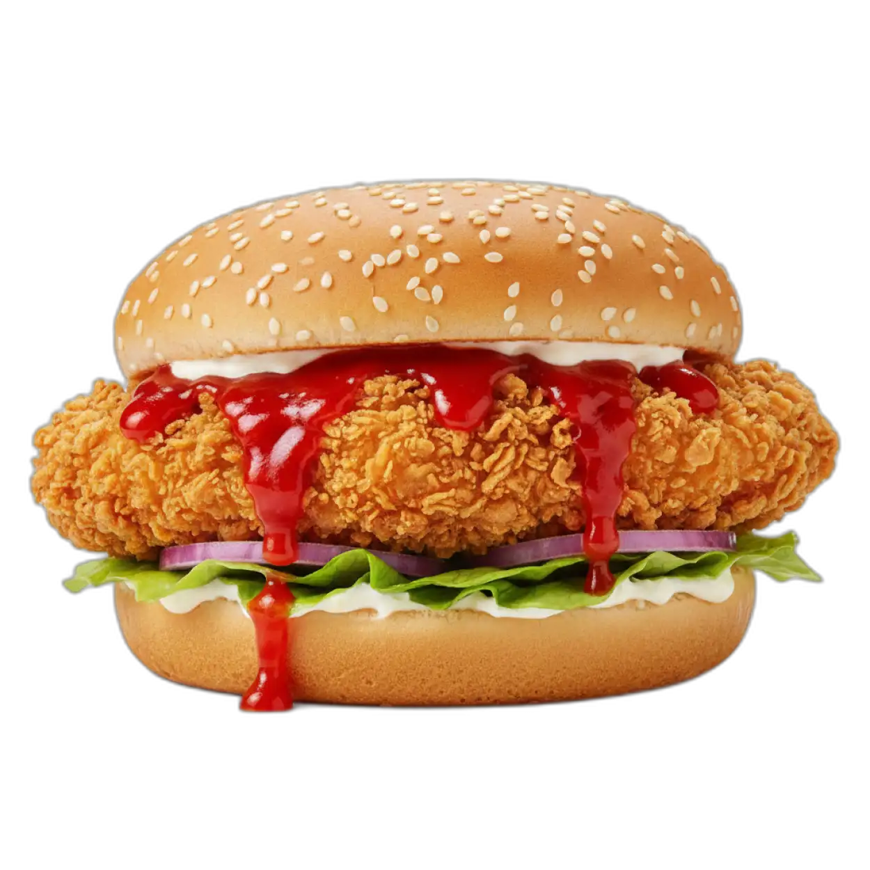 chicken burger png transparent