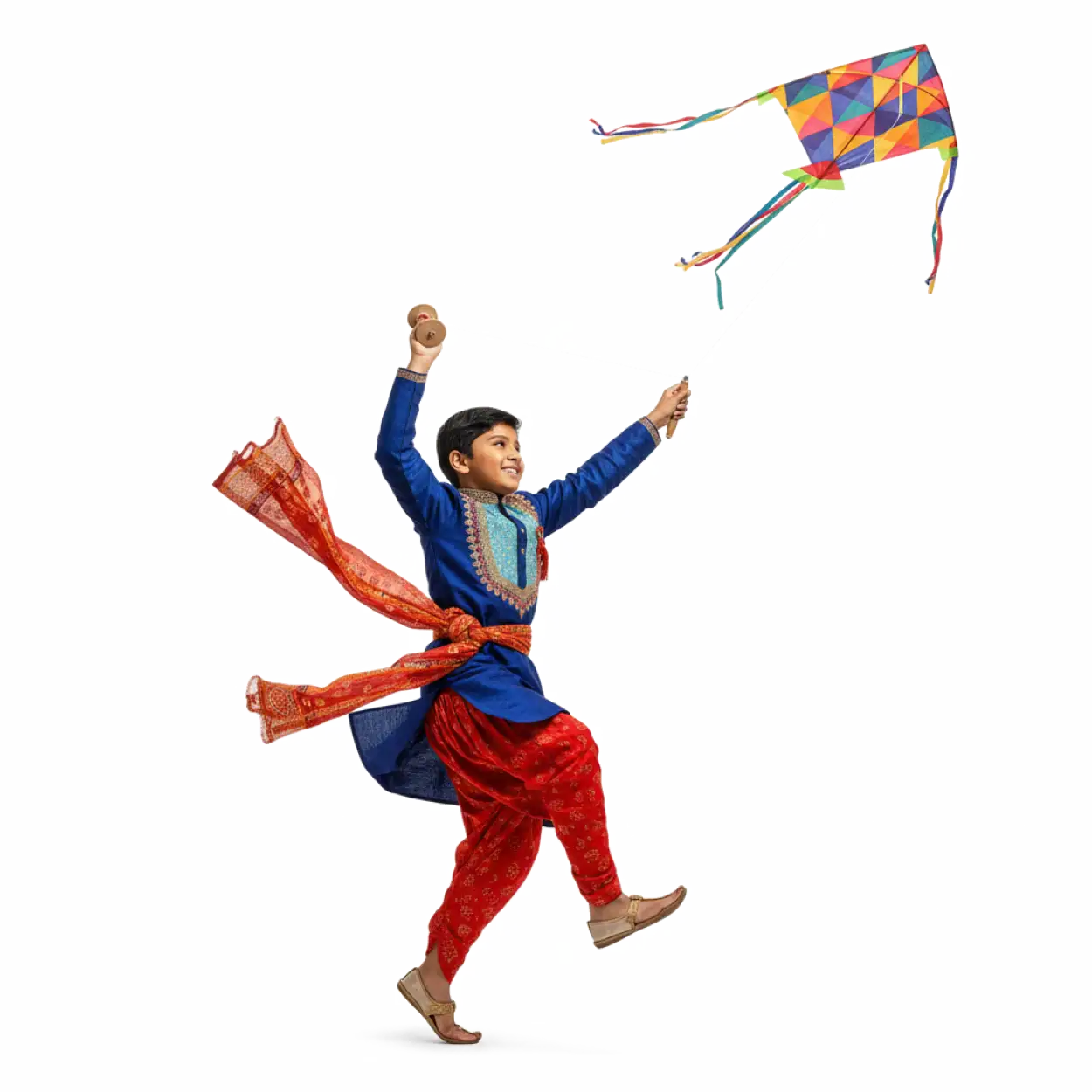 child jumping kite flying png