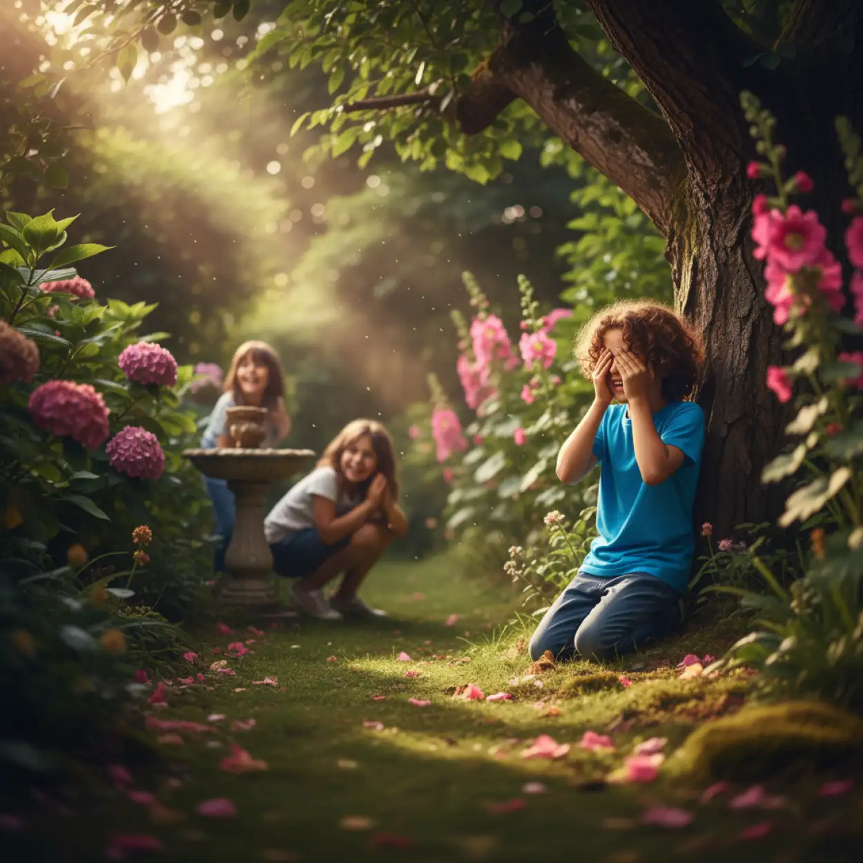 children day park scene background illustration