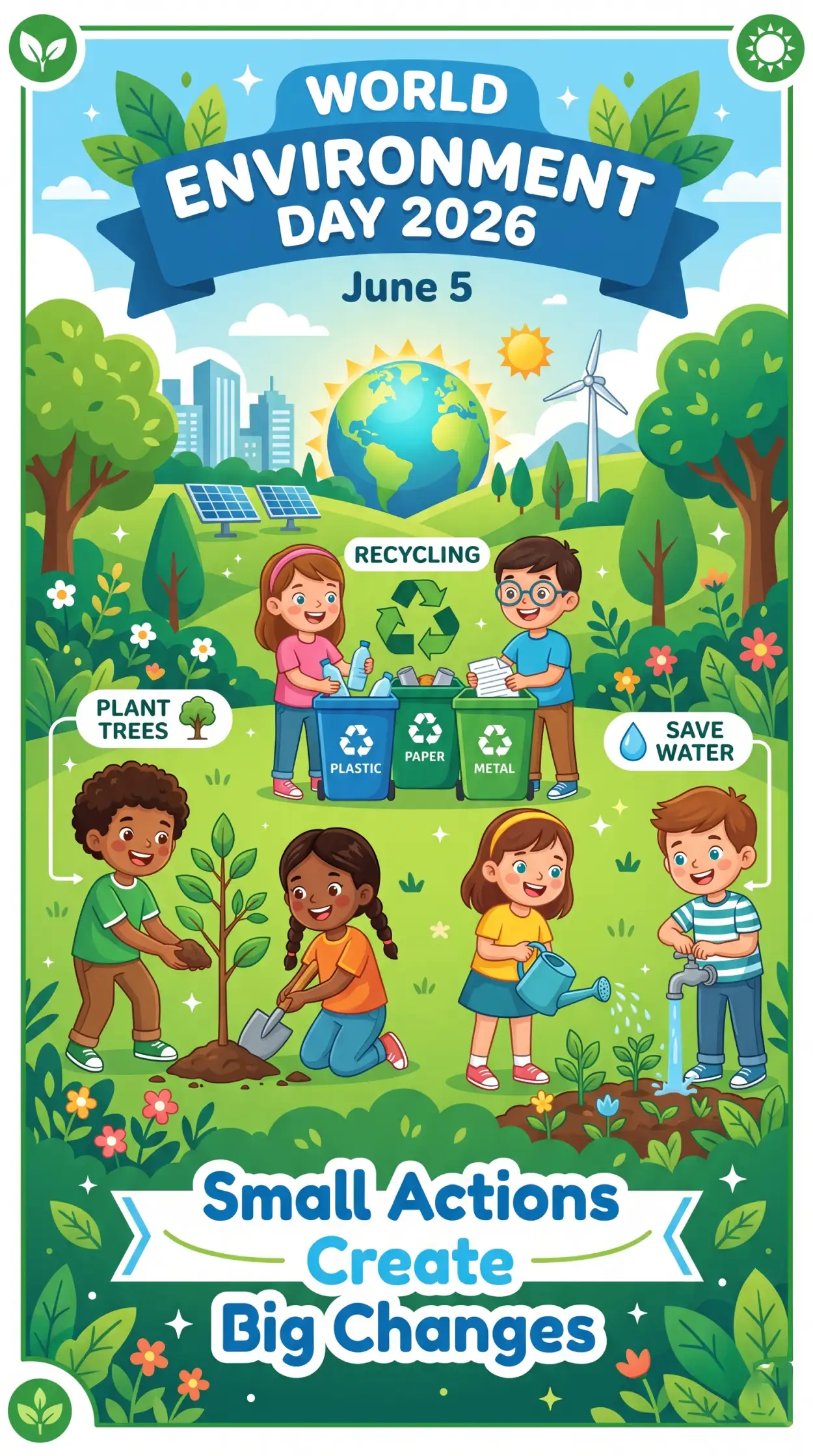 Free Download Children Environmental Poster Design Ideas - High Quality World Environment Day Kids Artwork 2026 Image